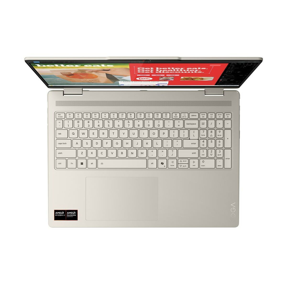 Lenovo Yoga 7 2-in-1 16AKP10 16" OLED Touchscreen 120Hz (Ryzen AI 300 Series-7 350/16GB/512GB SSD/W11 Home) Seashell (US Keyboard) view 7