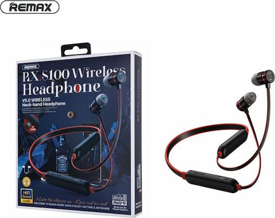 Remax RX-S100 In-ear Bluetooth Handsfree Earphones with Sweat Resistance Red vue 2