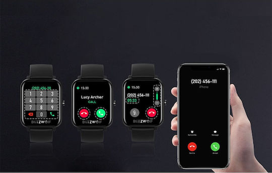 BlitzWolf BW-GTC Smartwatch with Heart Rate Monitor (Black) view 7