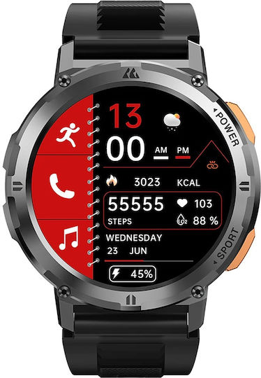Kospet Tank T2 Waterproof Smartwatch with Heart Rate Monitor (Silver Stainless And Silicone Straps) view 5