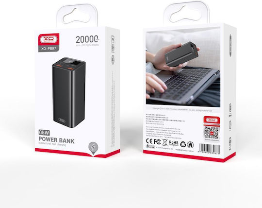 XO PB97 Power Bank 20000mAh 65W Black view 4