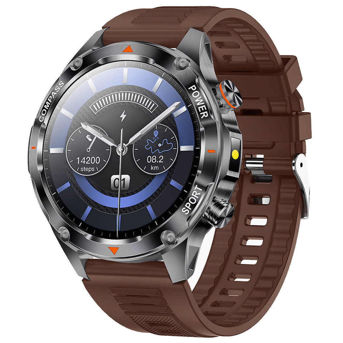 Smartwatch Microwear V65 Brown Silicone view 1