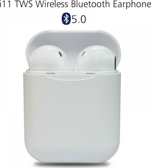 TWS i11 Earbud Bluetooth Handsfree Earphones with Charging Case White view 1