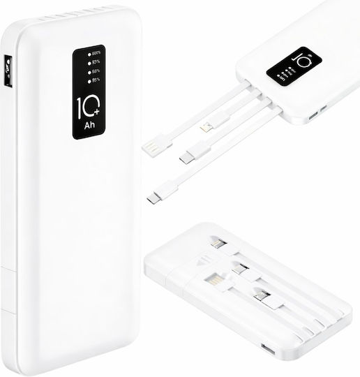Verk Group Power Bank 10000mAh with USB-A Port White