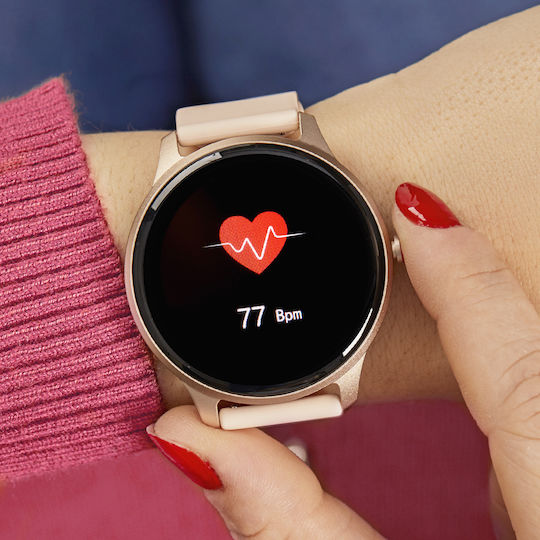 Marea Β61001 44mm Smartwatch with Heart Rate Monitor (Cream) view 3