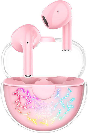Onikuma T35 In-ear Bluetooth Handsfree Earphones with Charging Case Pink view 1