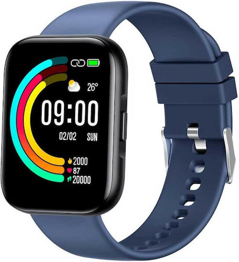 ANCwear Smartwatch with Heart Rate Monitor (Blue)