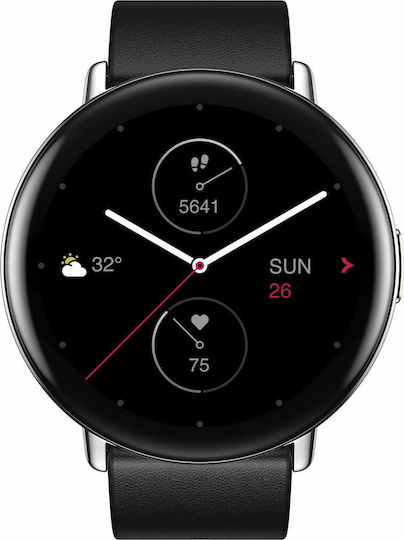 Zepp E Circle Stainless Steel Waterproof Smartwatch with Heart Rate Monitor (Polar Night Black)
