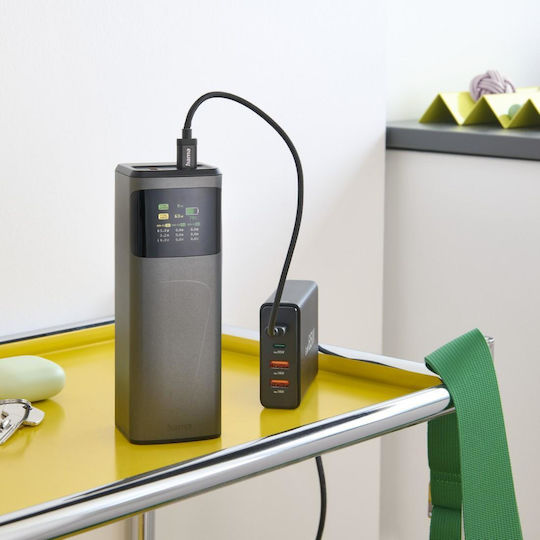 HAMA High Power 24000mAh 200W with USB-A Port and 2 USB-C Ports Quick Charge 3.0 Gray view 7
