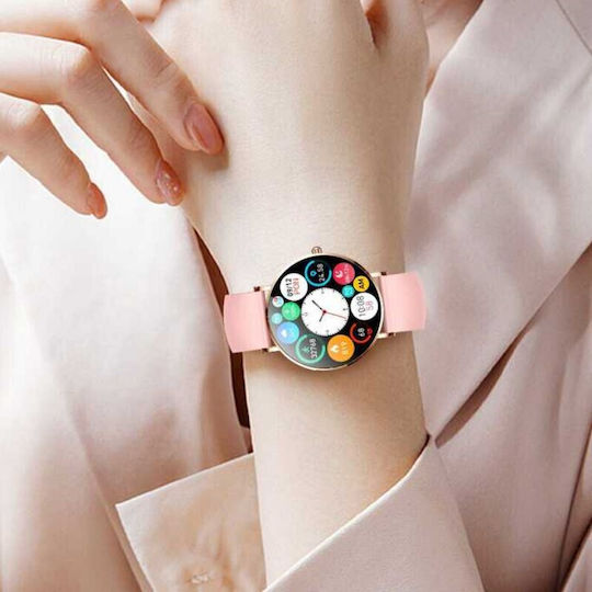 Manta Stainless Steel Smartwatch with Heart Rate Monitor (Pink) view 6