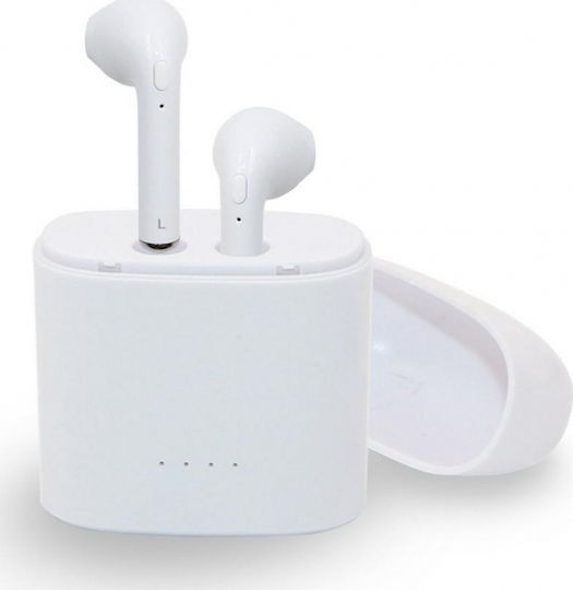 TWS i7s Earbud Bluetooth Handsfree Earphones with Charging Case White view 2