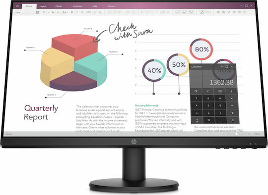HP P24v G4 IPS Monitor 23.8" FHD 1920x1080 with Response Time 5ms GTG view 1