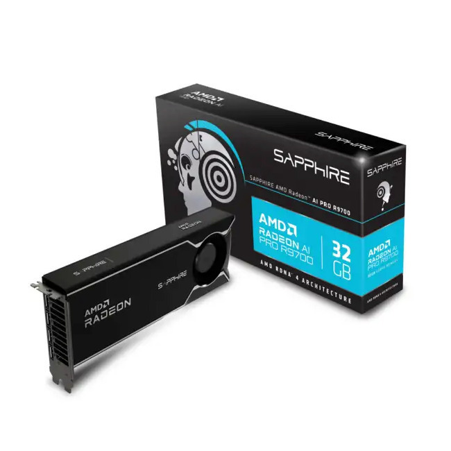 Sapphire 32GB GDDR6 Radeon AI PRO Graphics Card 32358-01-20G view 1