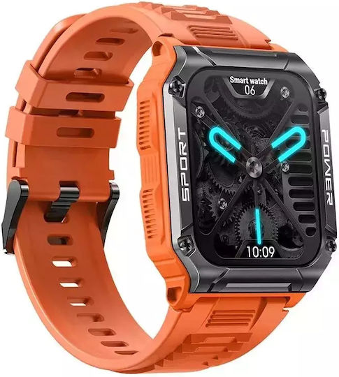 Nubi NX6 Smartwatch with Heart Rate Monitor (Orange) view 3