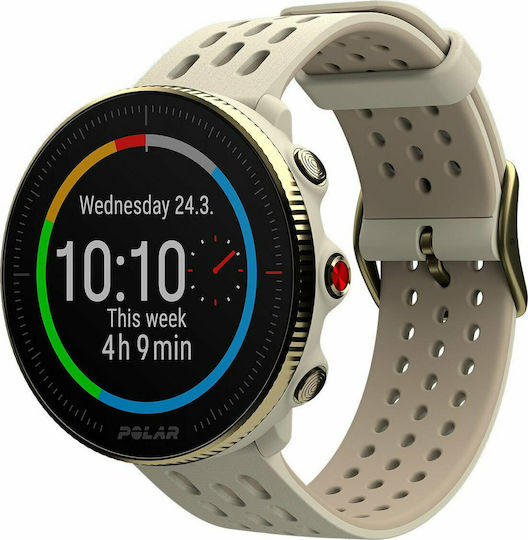 Polar Vantage M2 Aluminium 46mm Waterproof Smartwatch with Heart Rate Monitor (Beige) view 2