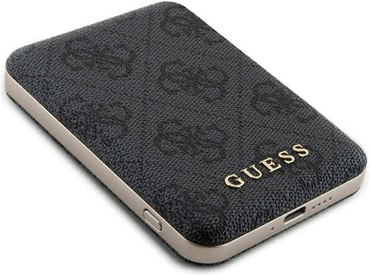 Guess Metal Logo MagSafe Power Bank 5000mAh 15W with USB-A Port and USB-C Port Black view 2