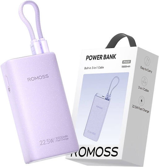Romoss PHA10 Power Bank 10000mAh 22.5W with 2 USB-C Ports Purple vista 4