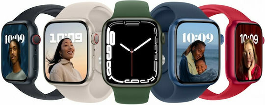 Apple Watch Series 7 Cellular Aluminium 45mm Waterproof with eSIM and Heart Rate Monitor (Product Red) view 3