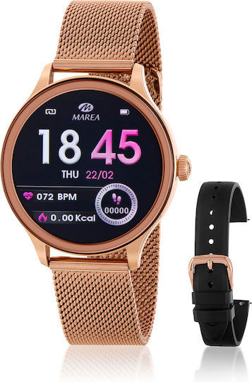 Marea B58012-2 Smartwatch with Heart Rate Monitor (Rose Gold)