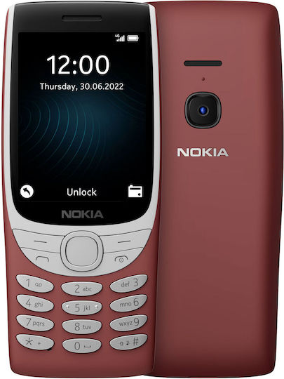 Nokia 8210 Dual SIM (480MB/128MB) Mobile with Buttons Red view 1
