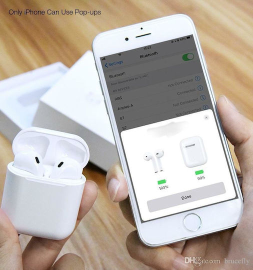 i30 Earbud Bluetooth Handsfree Earphones with Charging Case White view 4