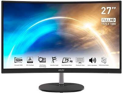 MSI Pro MP271CA VA Curved Monitor 27" FHD 1920x1080 with Response Time 5ms GTG