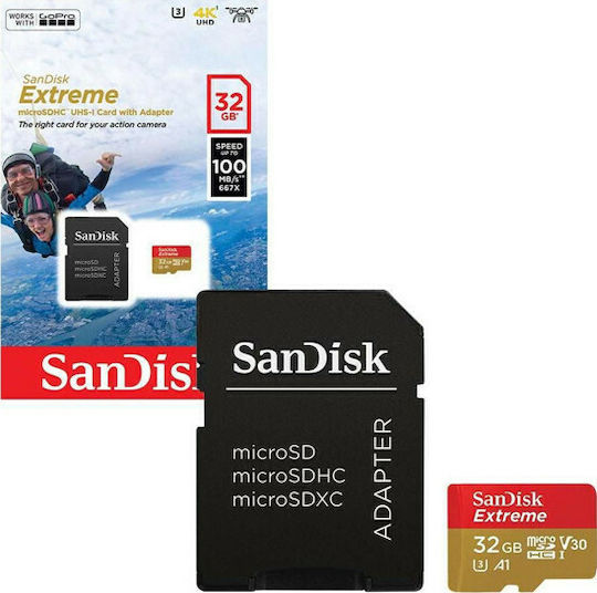 Sandisk Extreme Action microSDHC 32GB U3 V30 A1 UHS-I 100MB/s With Adapter vista 5
