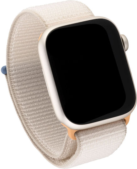 Apple Watch Series 9 Cellular Aluminium 45mm Waterproof with eSIM and Heart Rate Monitor (Starlight with Starlight Sport Loop) view 4