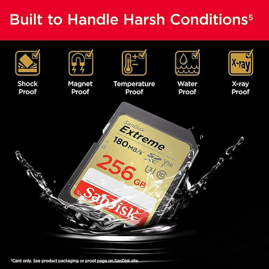 Sandisk Extreme SDXC 256GB Class 10 U3 V30 UHS-I view 5