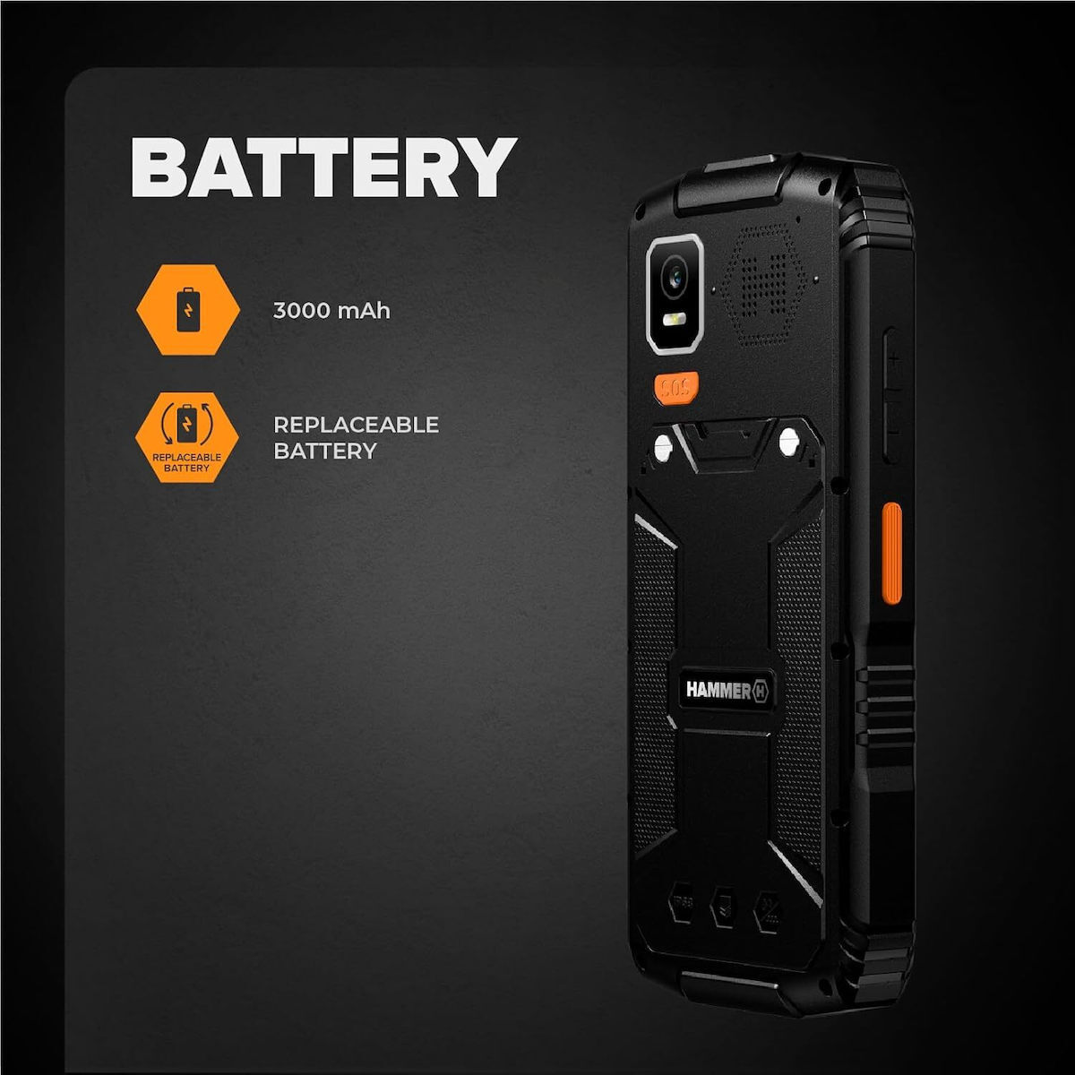 Hammer Horizon LTE Dual SIM Resistant Mobile Black view 8