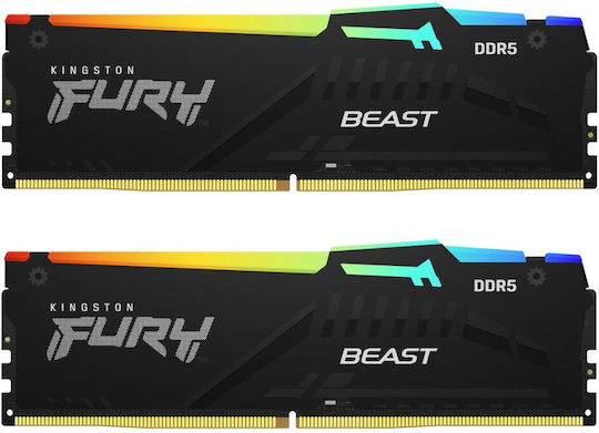 Kingston Fury Beast RGB DDR5 32GB RAM with 2x16GB Modules and Speed 6800 for Desktop KF568C34BBEAK2-32 view 3
