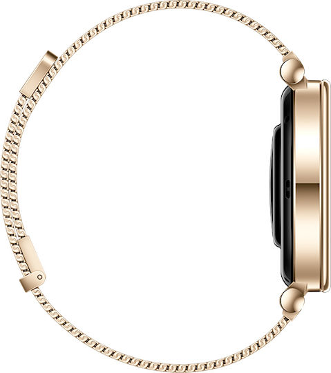 Huawei Watch GT 4 Stainless Steel 41mm Waterproof with Heart Rate Monitor (Light Gold Milanese Strap) view 4