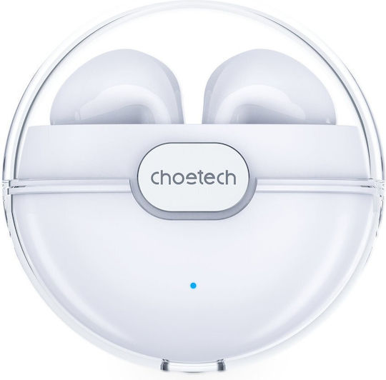 Choetech BH-T08 Earbud Bluetooth Handsfree Earphones with Charging Case White view 1