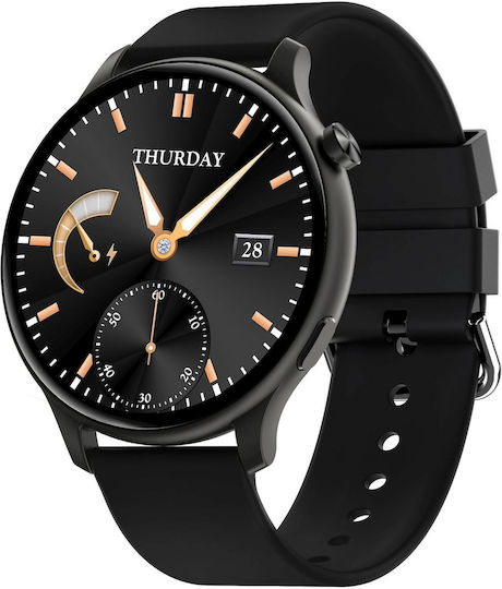 Viva Black Smartwatch Idealstore Full Hd 1.28 Inch Screen 240x240 Resolution Blood Pressure Heart Rate Monitoring Ip67 Water Resistant Bluetooth Call Message Handling Multi-sport Mode Android Ios Operating System view 1