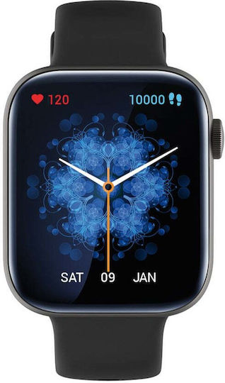 Tekday 656500 Stainless Steel 45mm Smartwatch with Heart Rate Monitor (Black)