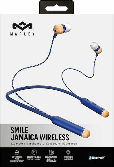 The House Of Marley Smile Jamaica Wireless In-ear Bluetooth Handsfree Earphones with Sweat Resistance Blue view 2