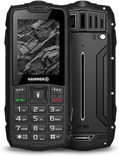 Hammer Rock Dual SIM (32GB) Mobile with Buttons Black view 1