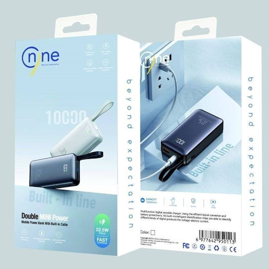 Nine Y369 22.5w Fast Charging Mini Power Bank 10000mah White view 2