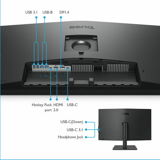 BenQ PD3205U IPS HDR Monitor 31.5" 4K 3840x2160 with Response Time 5ms GTG view 7