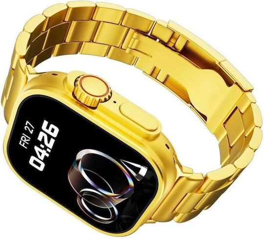 Ultra 8 49mm Smartwatch with Heart Rate Monitor (Gold)