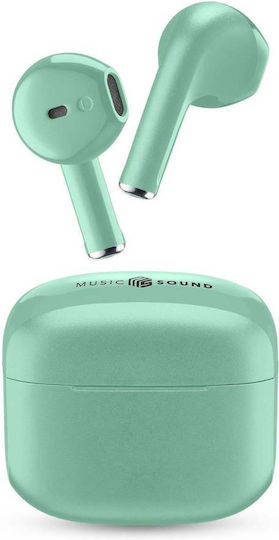 Cellular Line Swag Earbud Bluetooth Handsfree Earphones with Charging Case Green