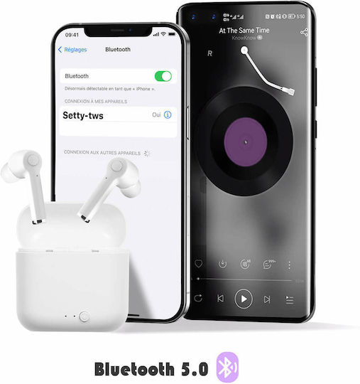 Setty TWS-SET-WH In-ear Bluetooth Handsfree Earphones with Charging Case White view 5