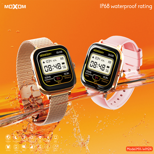 Moxom Mx-wh24 Smartwatch with Heart Rate Monitor (Silver) view 3