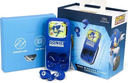 OTL Sonic the Hedgehog Slide In-ear Bluetooth Handsfree Earphones with Charging Case Blue vista 2