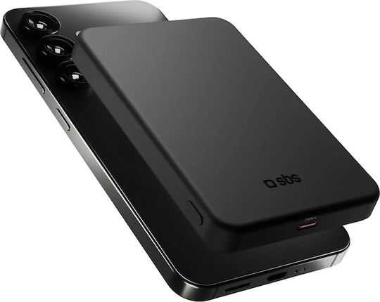 SBS Mag Power Qi2 MagSafe 5000mAh 15W with USB-C Port Black view 3