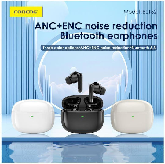 Foneng BL152 In-ear Bluetooth Handsfree Earphones with Charging Case White view 2