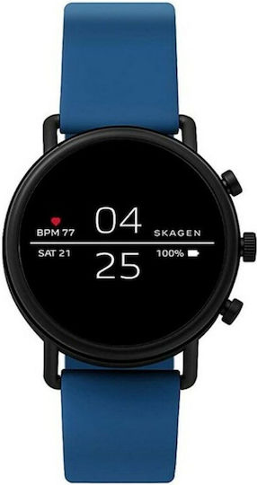 Skagen Falster 2 Stainless Steel 40mm Waterproof Smartwatch with Heart Rate Monitor (Blue) view 1