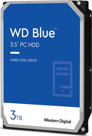 Western Digital Blue 3TB HDD Hard Drive 3.5" SATA III 5400rpm with 256MB Cache for Desktop WD30EZAZ