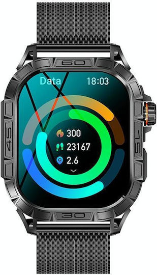 K63 1.96-inch Heart Rate Blood Oxygen Monitoring Bluetooth Call Sports Smart Watch Color Black Steel view 1
