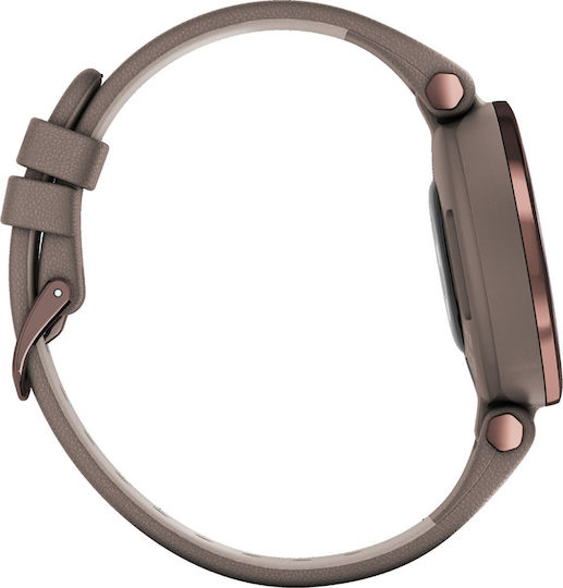 Garmin Lily Classic Stainless Steel Waterproof Smartwatch with Heart Rate Monitor (Dark Bronze Bezel with Paloma Case and Italian Leather Band) view 6